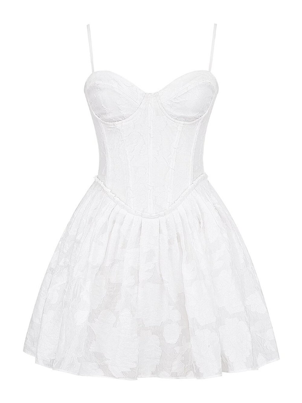 House of CB Nerissa White Jacquard Corset Mini Dress